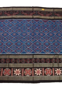 Blue-Black Colour  Sambalpuri Handloom Cotton Saree