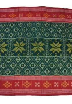 Green-Red Colour  Sambalpuri Handloom Cotton Saree