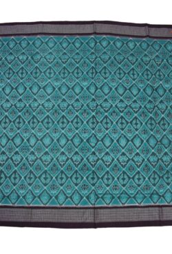 sky Colour Plane Border Sambalpuri Handloom Cotton  Bandha Saree