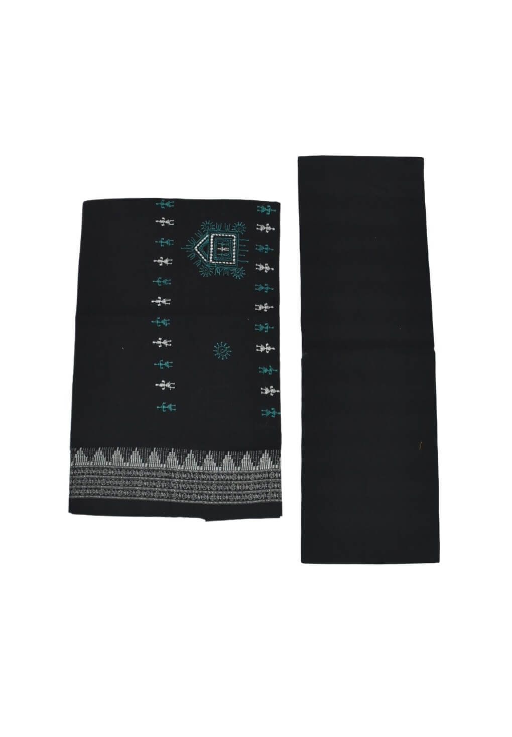 Rama Green Colour Sambalpuri Handloom Cotton Bomkai Dress Material - Image 2