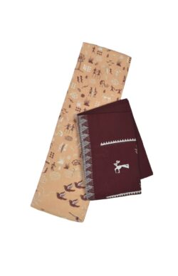 Cream Colour Sambalpuri Handloom Cotton Bomkai Dress Material