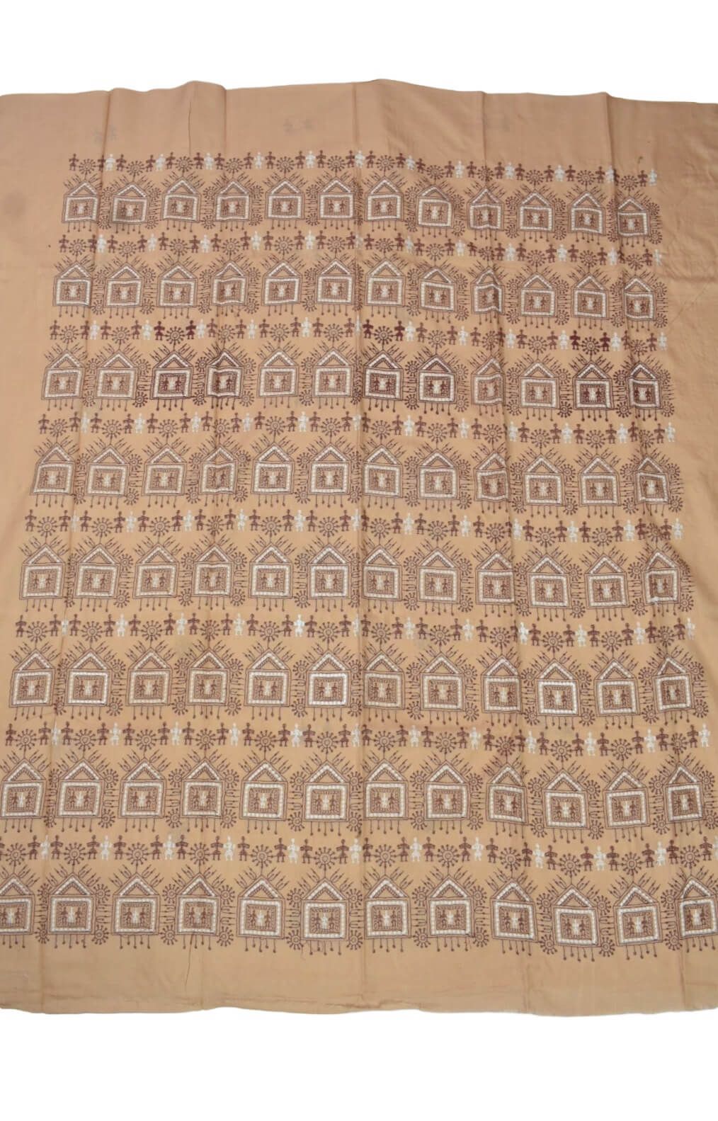 Cream Colour Sambalpuri Handloom Cotton Bomkai Dress Material - Image 4