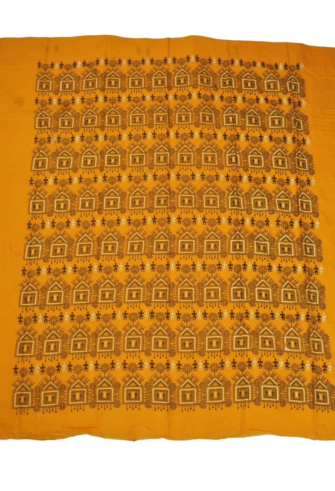 Yellow Colour Sambalpuri Handloom Cotton Bomkai Dress Material - Image 4