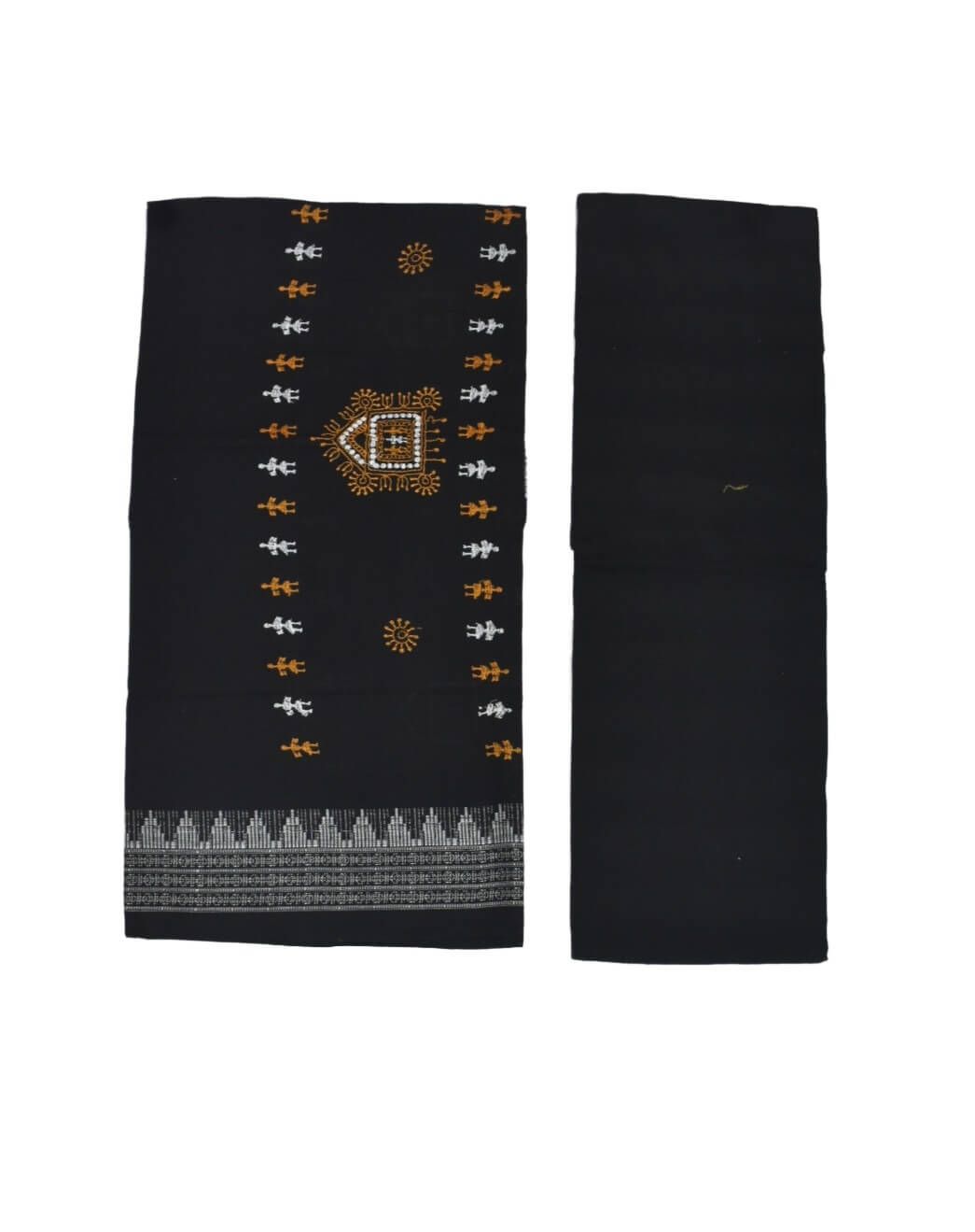 Yellow Colour Sambalpuri Handloom Cotton Bomkai Dress Material - Image 2