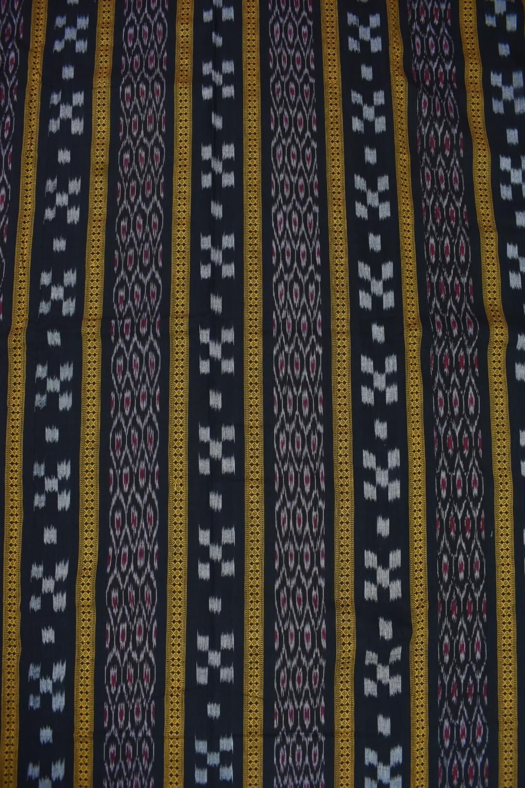Black Colour Sambalpuri Handloom Cotton Bomkai Dress Material - Image 5