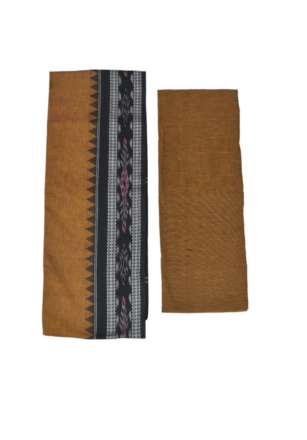 Black Colour Sambalpuri Handloom Cotton Bomkai Dress Material - Image 2