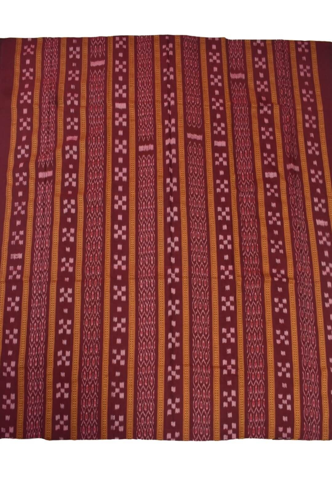 Maroon Colour Sambalpuri Handloom Cotton Bomkai Dress Material - Image 4