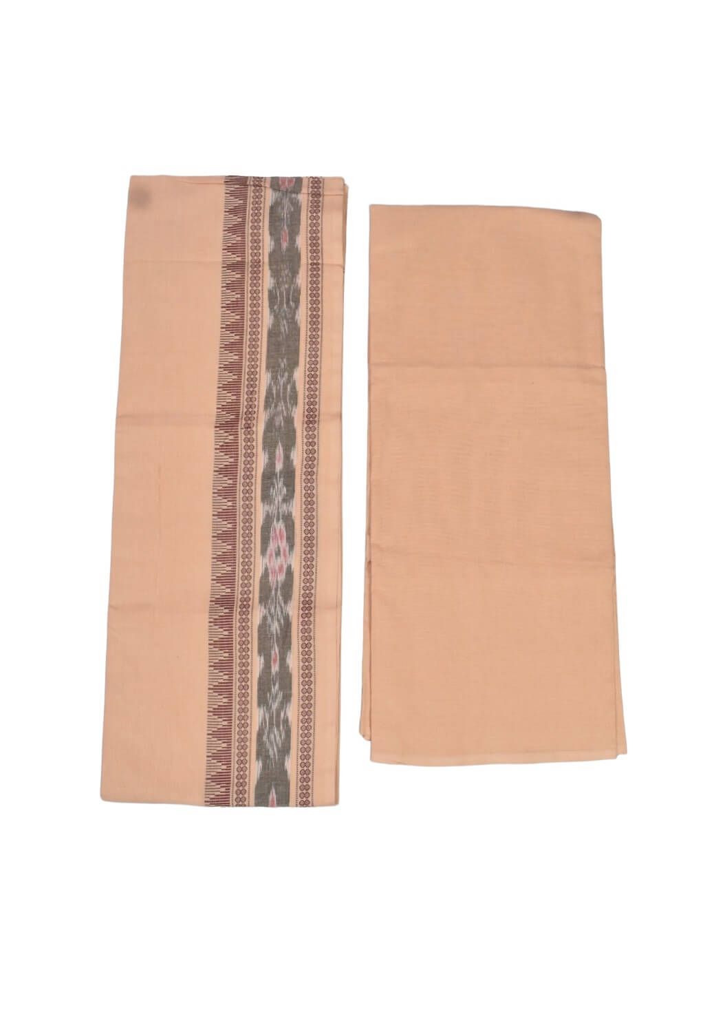 Maroon Colour Sambalpuri Handloom Cotton Bomkai Dress Material - Image 2
