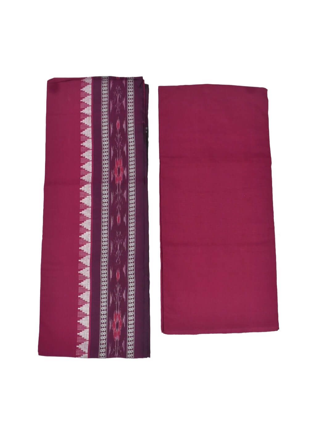 Blue Colour Sambalpuri Handloom Cotton Bomkai Dress Material - Image 2