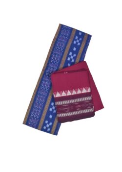Blue Colour Sambalpuri Handloom Cotton Bomkai Dress Material