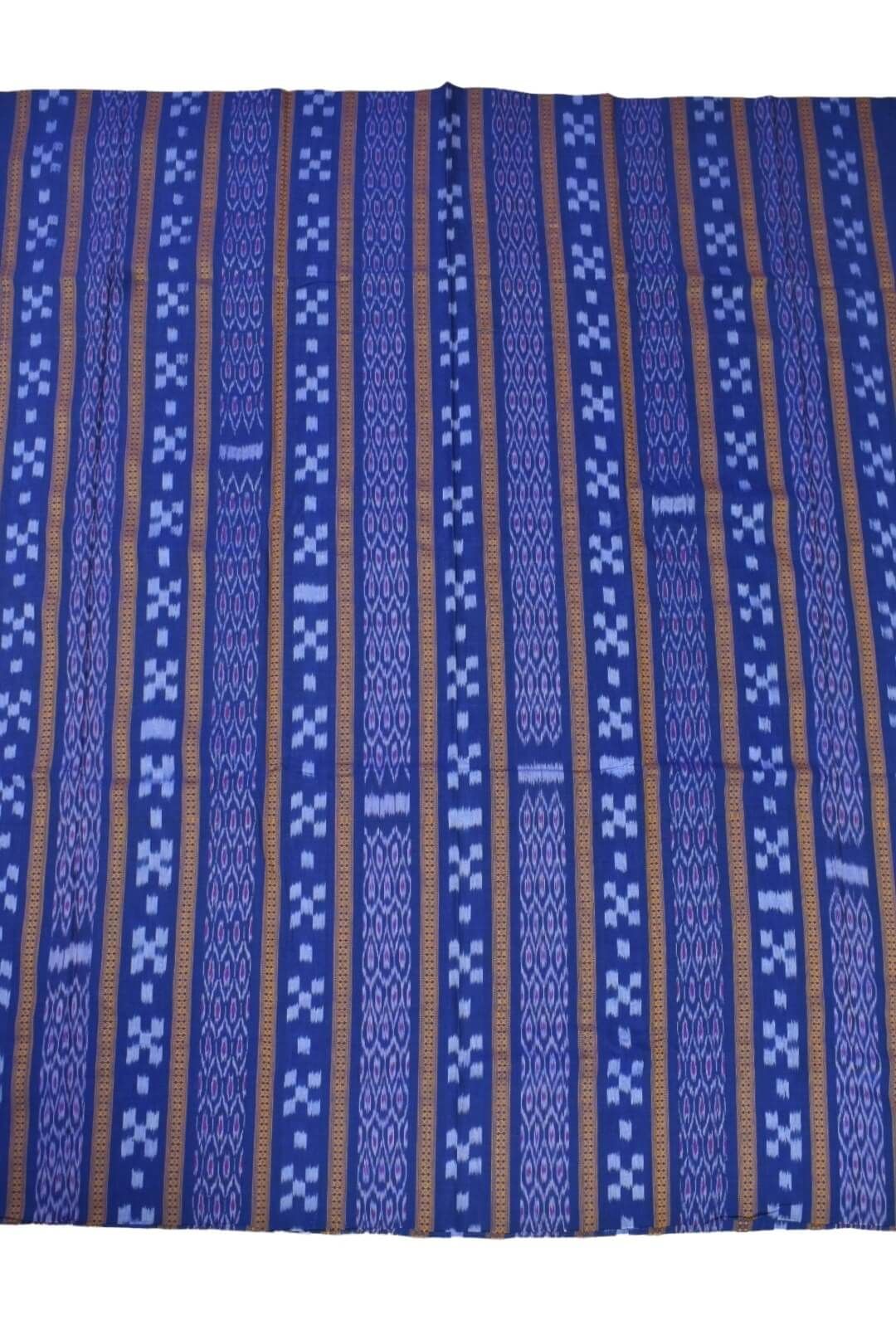 Blue Colour Sambalpuri Handloom Cotton Bomkai Dress Material - Image 4