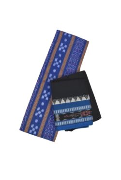 Blue Colour Sambalpuri Handloom Cotton Bomkai Dress Material