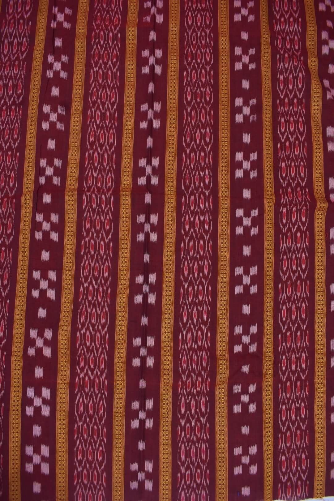Maroon Colour Sambalpuri Handloom Cotton Bomkai Dress Material - Image 5