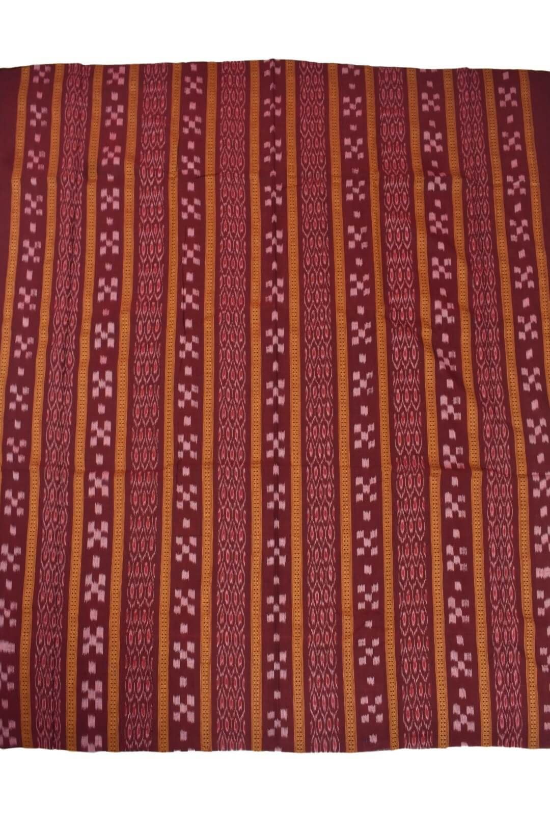 Maroon Colour Sambalpuri Handloom Cotton Bomkai Dress Material - Image 4