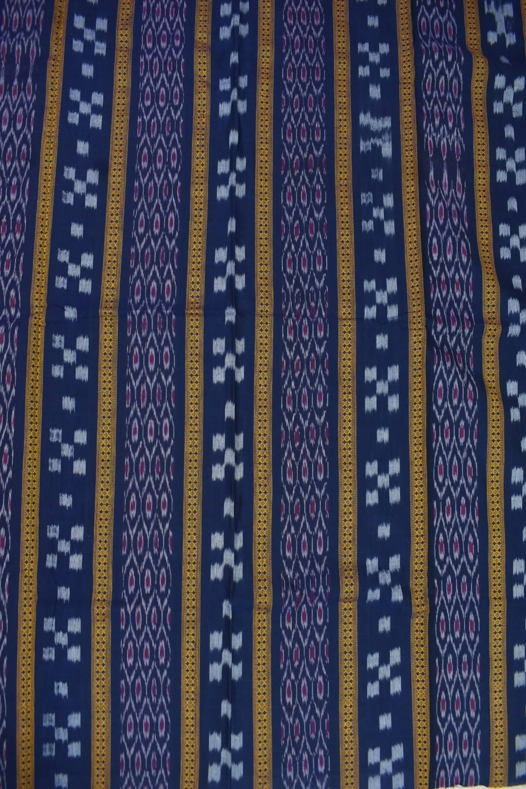 Blue Colour Sambalpuri Handloom Cotton Bomkai Dress Material - Image 5