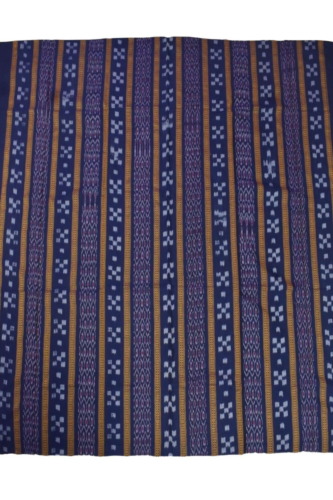 Blue Colour Sambalpuri Handloom Cotton Bomkai Dress Material - Image 4