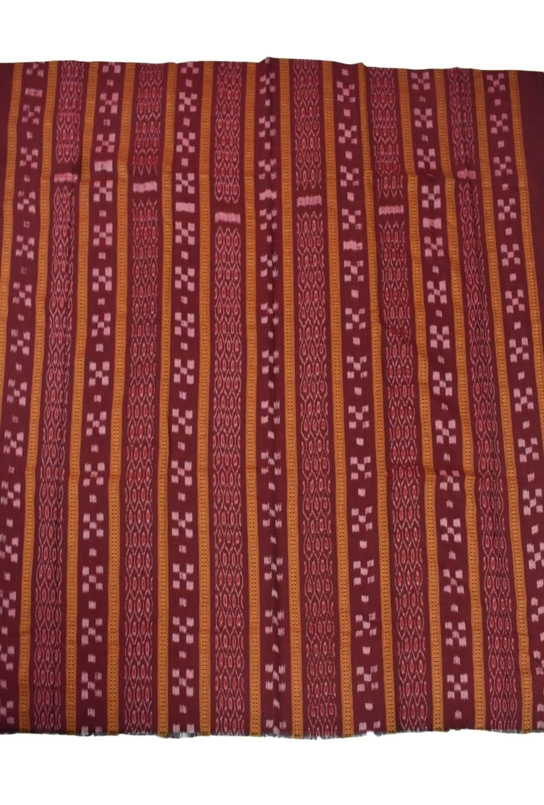 Maroon Colour Sambalpuri Handloom Cotton Bomkai Dress Material - Image 4