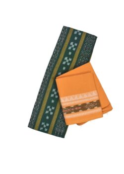 Green Colour Sambalpuri Handloom Cotton Bomkai Dress Material