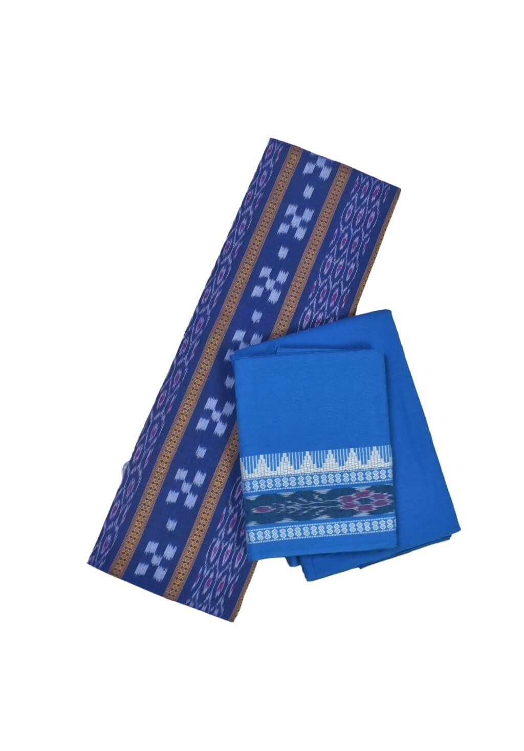 Blue Colour Sambalpuri Handloom Cotton Bomkai Dress Material