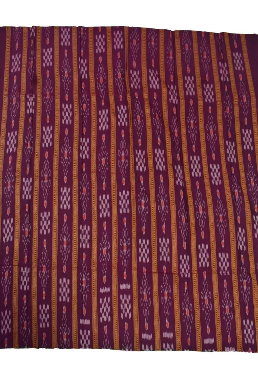 Maroon Colour Sambalpuri Handloom Cotton Bomkai Dress Material - Image 4