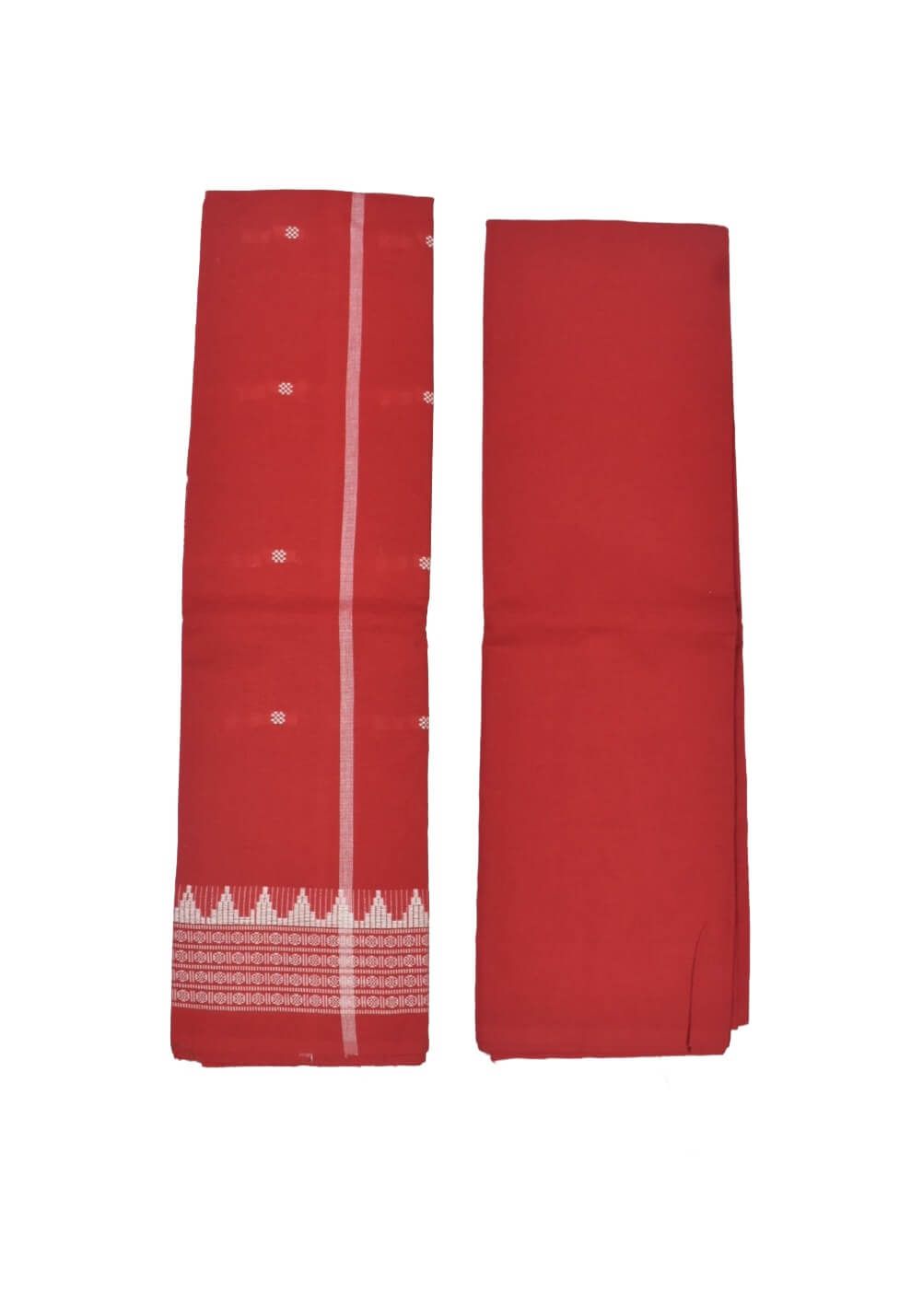 Green Colour Sambalpuri Handloom Cotton Bomkai Dress Material - Image 2