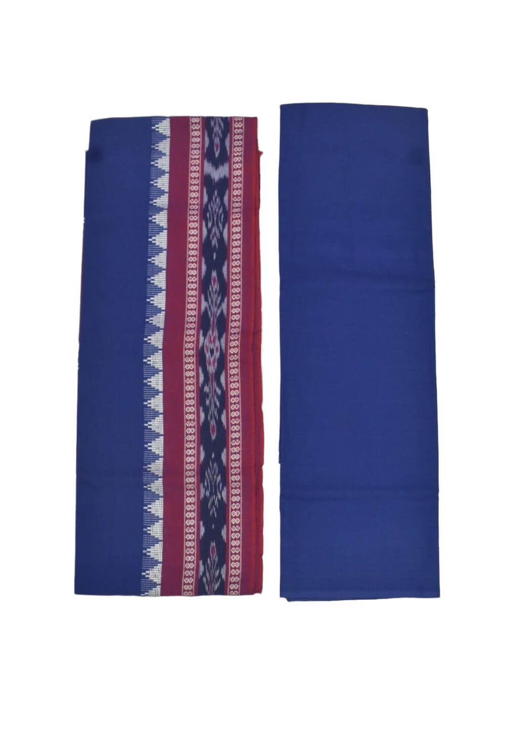 Red Colour Sambalpuri Handloom Cotton Bomkai Dress Material - Image 2