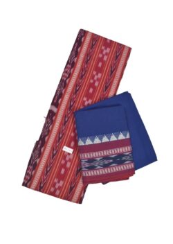 Red Colour Sambalpuri Handloom Cotton Bomkai Dress Material