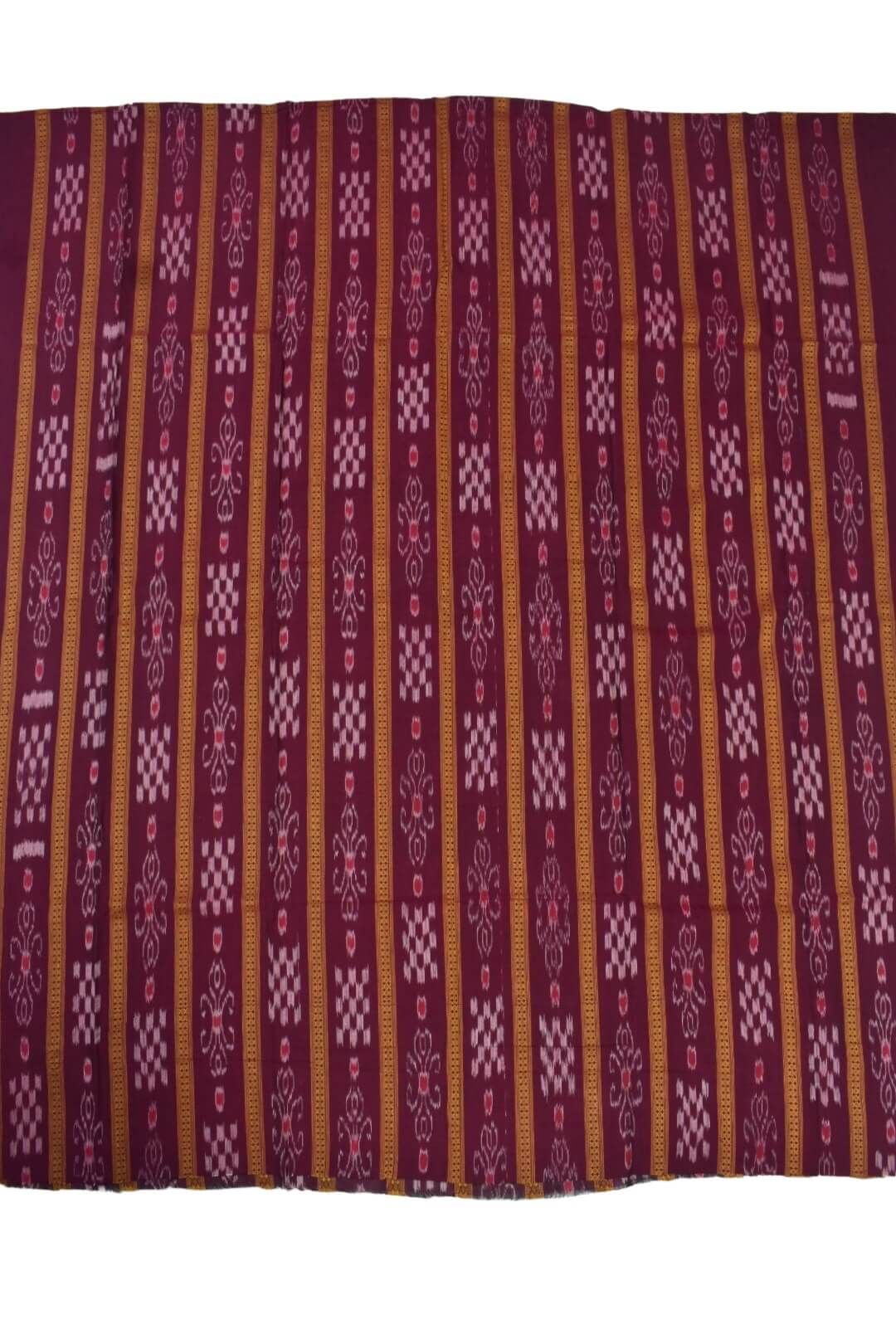 Maroon Colour Sambalpuri Handloom Cotton Bomkai Dress Material - Image 4