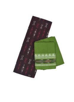 Brown Colour Sambalpuri Handloom Cotton Bomkai Dress Material