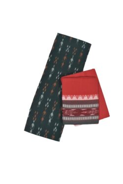 Green Colour Sambalpuri Handloom Cotton Bomkai Dress Material