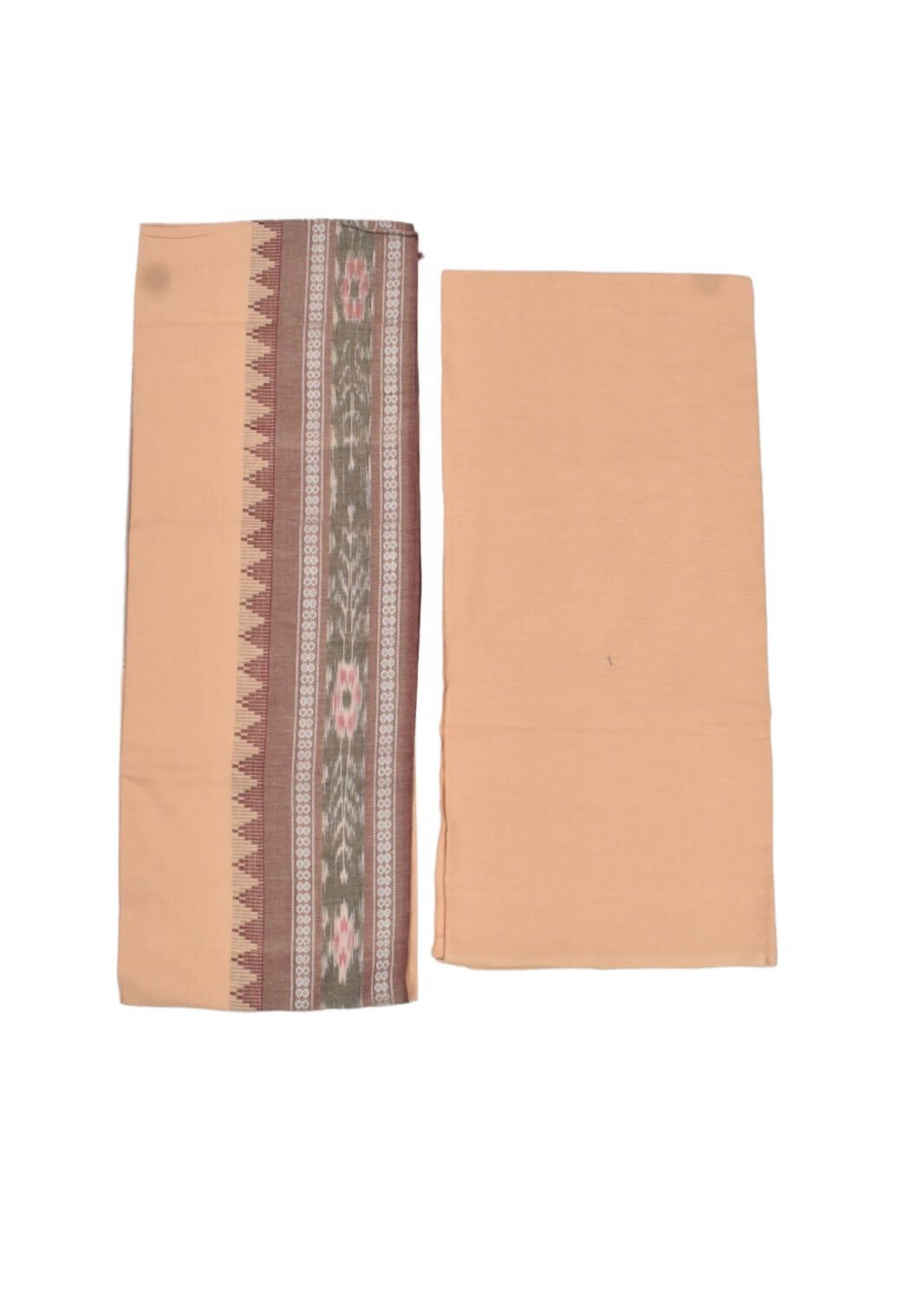 Brown Colour Sambalpuri Handloom Cotton Bomkai Dress Material - Image 2