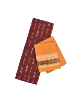 Maroon Colour Sambalpuri Handloom Cotton Bomkai Dress Material