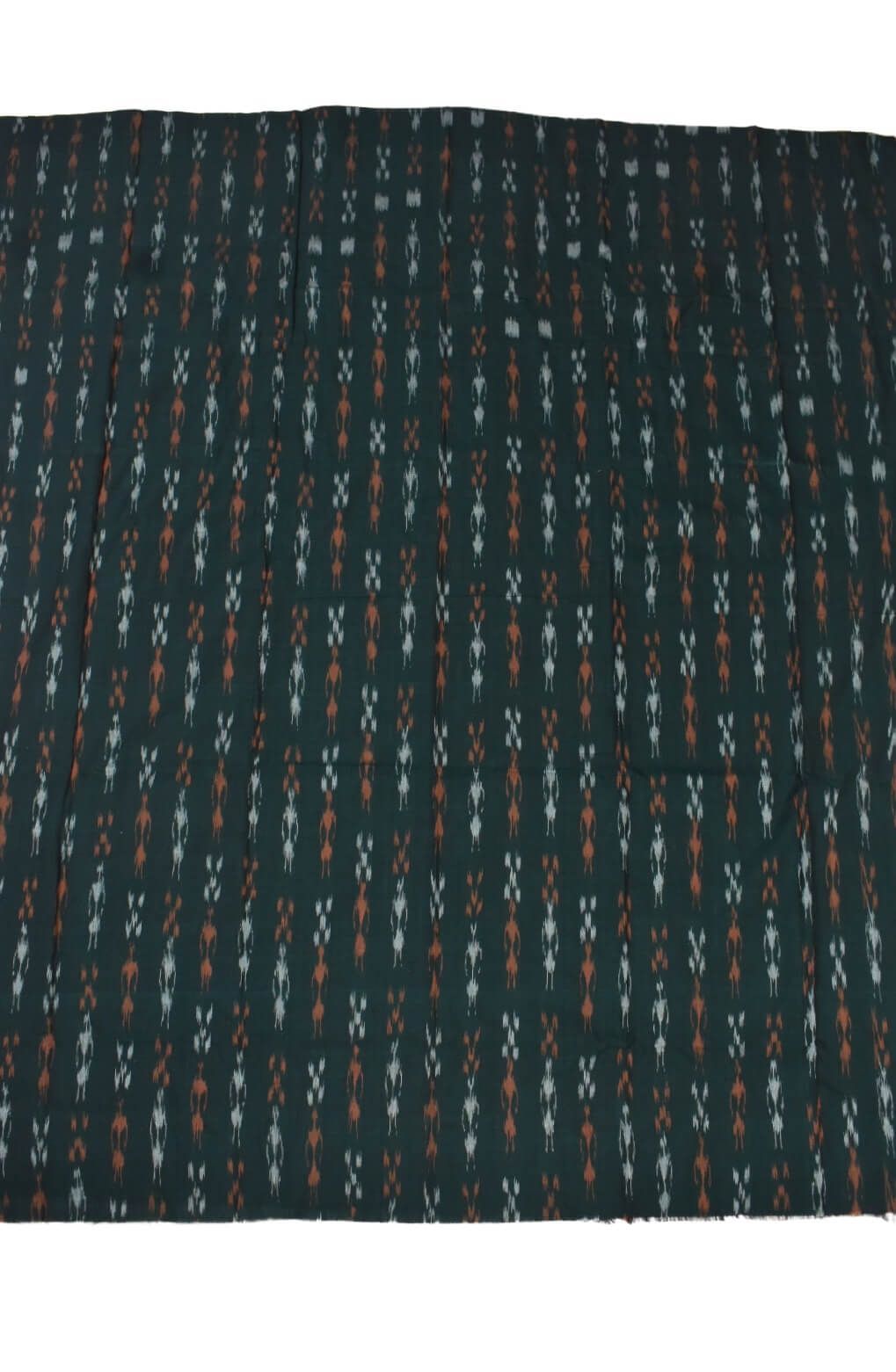 Green Colour Sambalpuri Handloom Cotton Bomkai Dress Material - Image 4