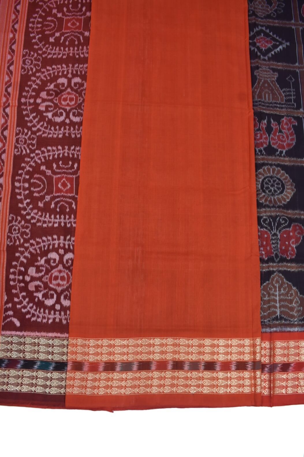 Black Colour Sambalpuri Handloom Cotton Bandha Saree - Image 5