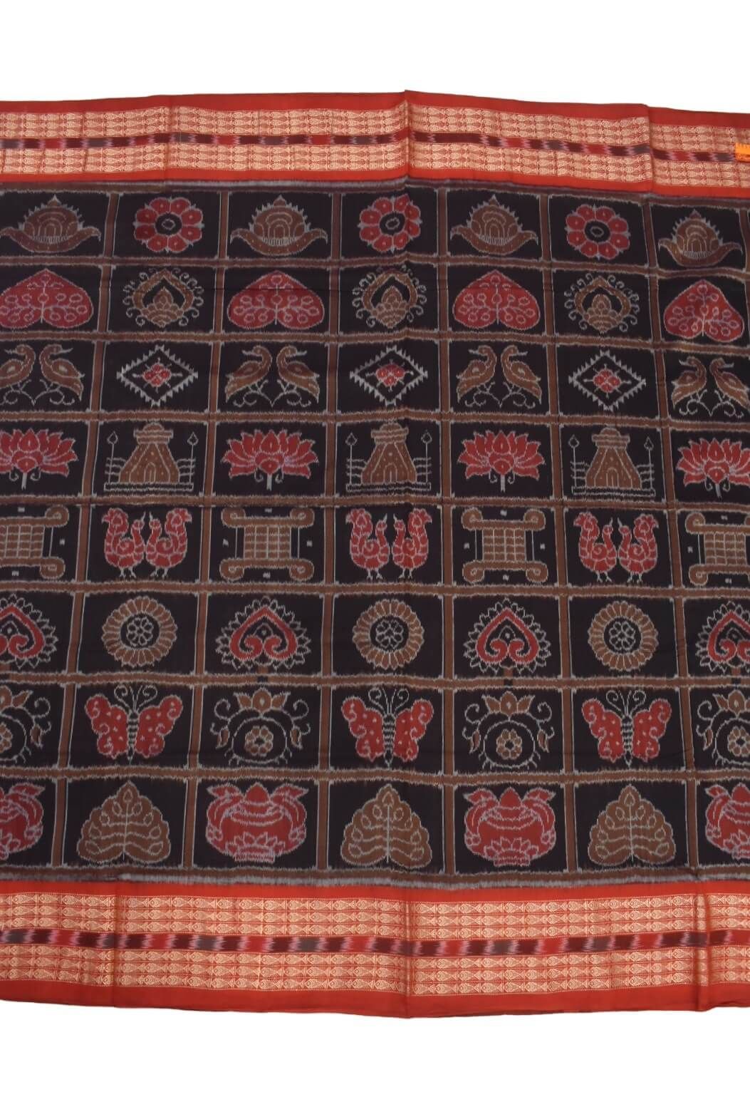 Black Colour Sambalpuri Handloom Cotton Bandha Saree