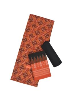 Orange Colour Sambalpuri Handloom Cotton Dress Material