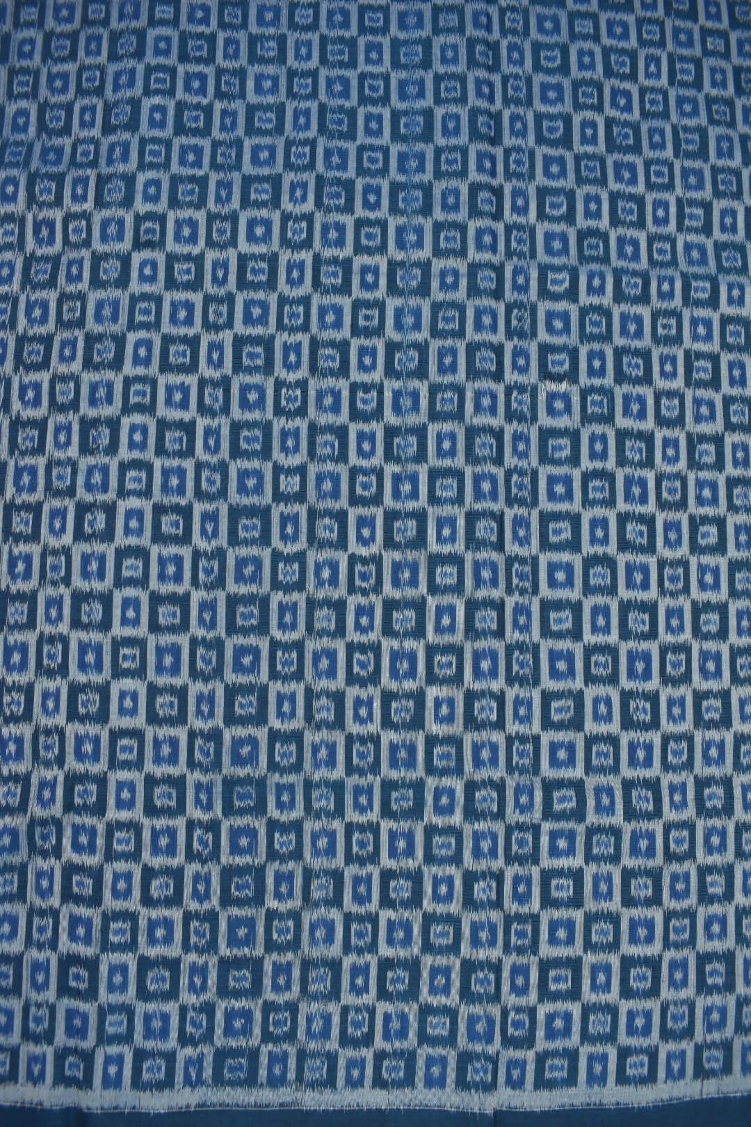 Blue Colour Sambalpuri Handloom Cotton Dress Material - Image 5