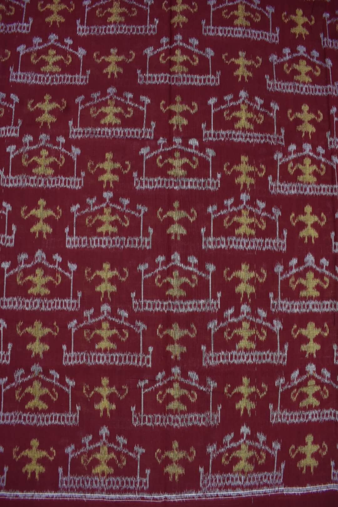 Maroon Colour Sambalpuri Handloom Cotton Dress Material - Image 5