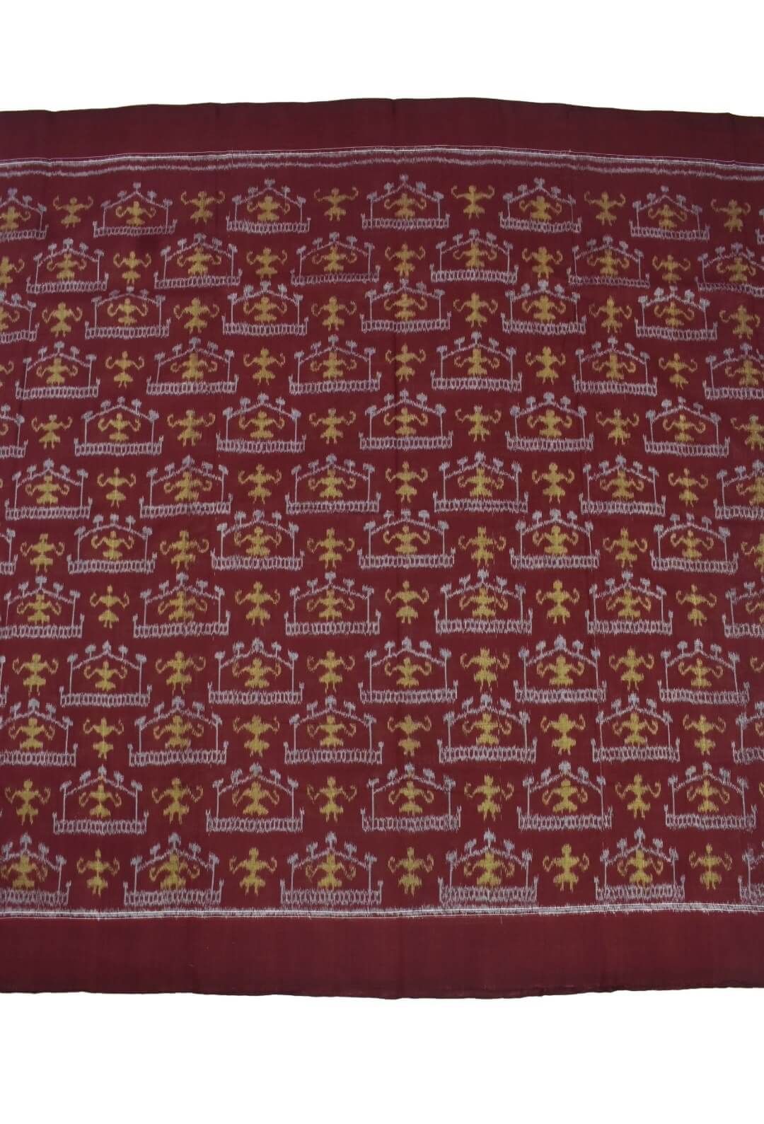 Maroon Colour Sambalpuri Handloom Cotton Dress Material - Image 4