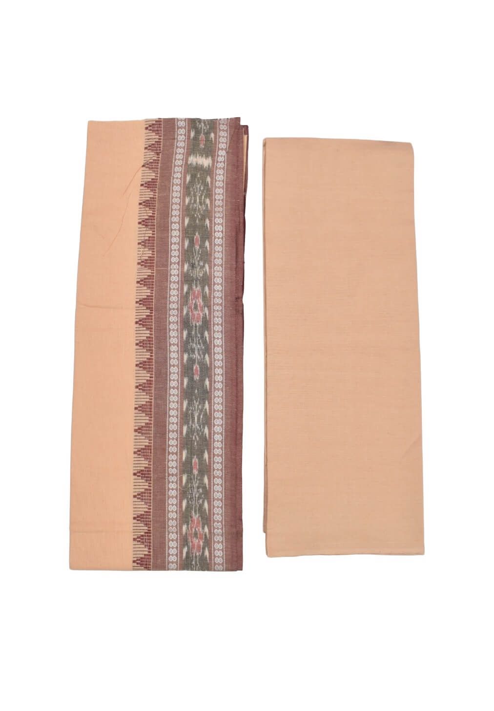Maroon Colour Sambalpuri Handloom Cotton Dress Material - Image 2