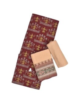 Maroon Colour Sambalpuri Handloom Cotton Dress Material
