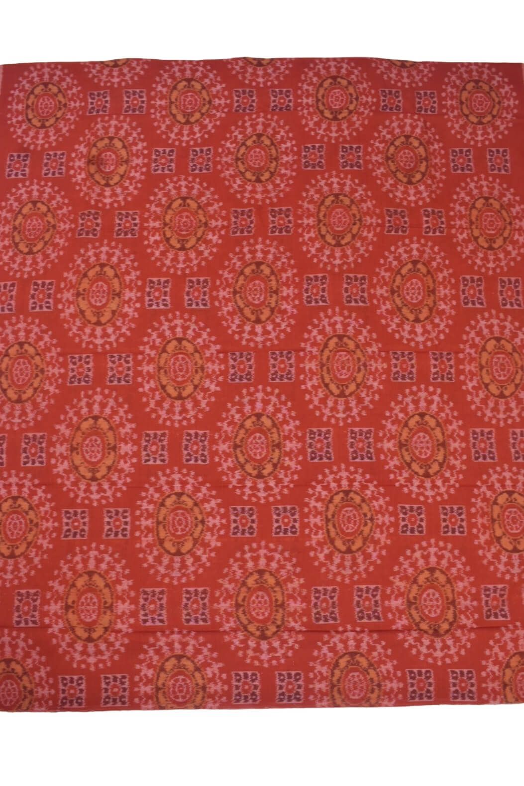 Orange Colour Sambalpuri Handloom Cotton Dress Material - Image 4