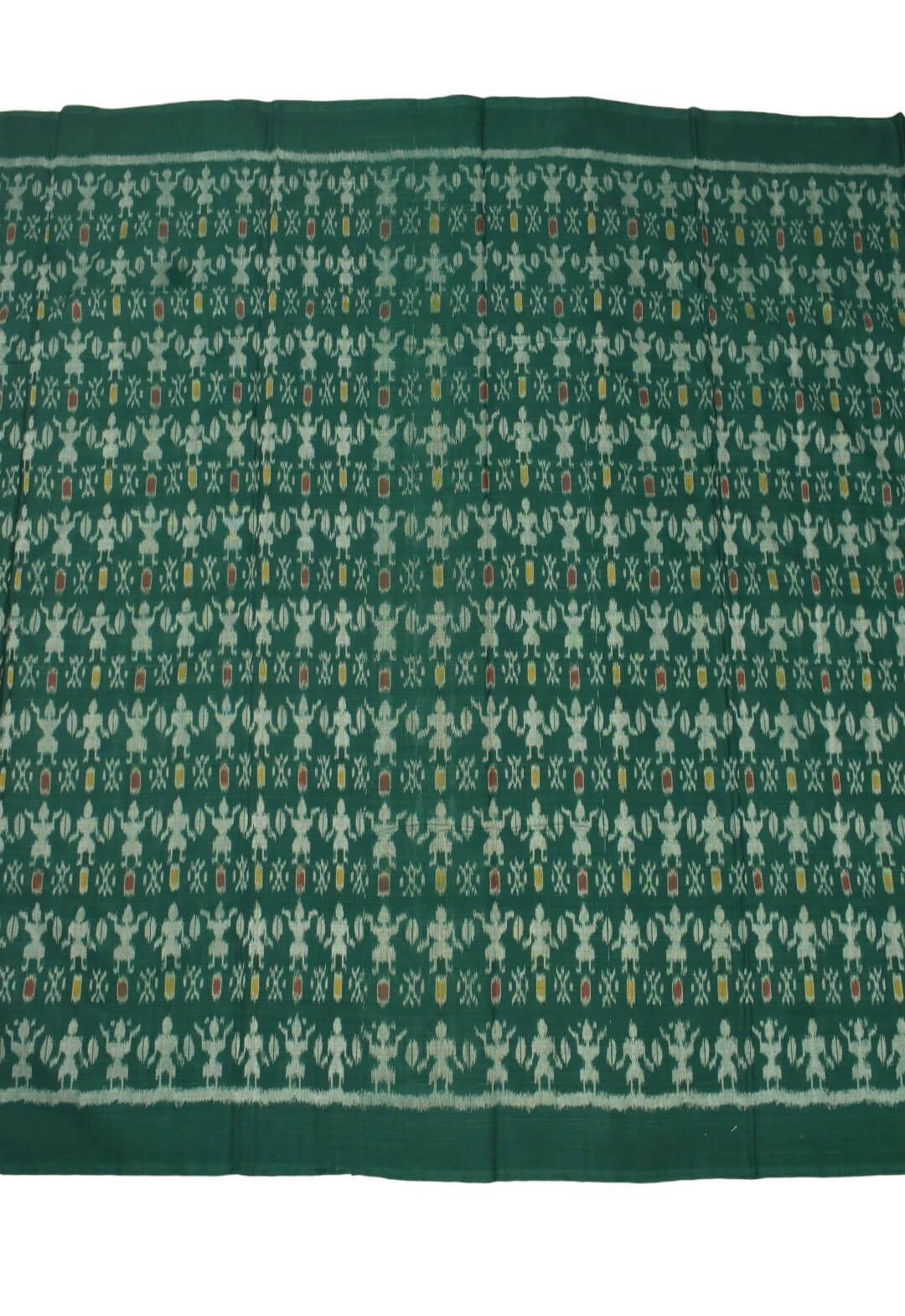 Green Colour Sambalpuri Handloom Cotton Dress Material - Image 4