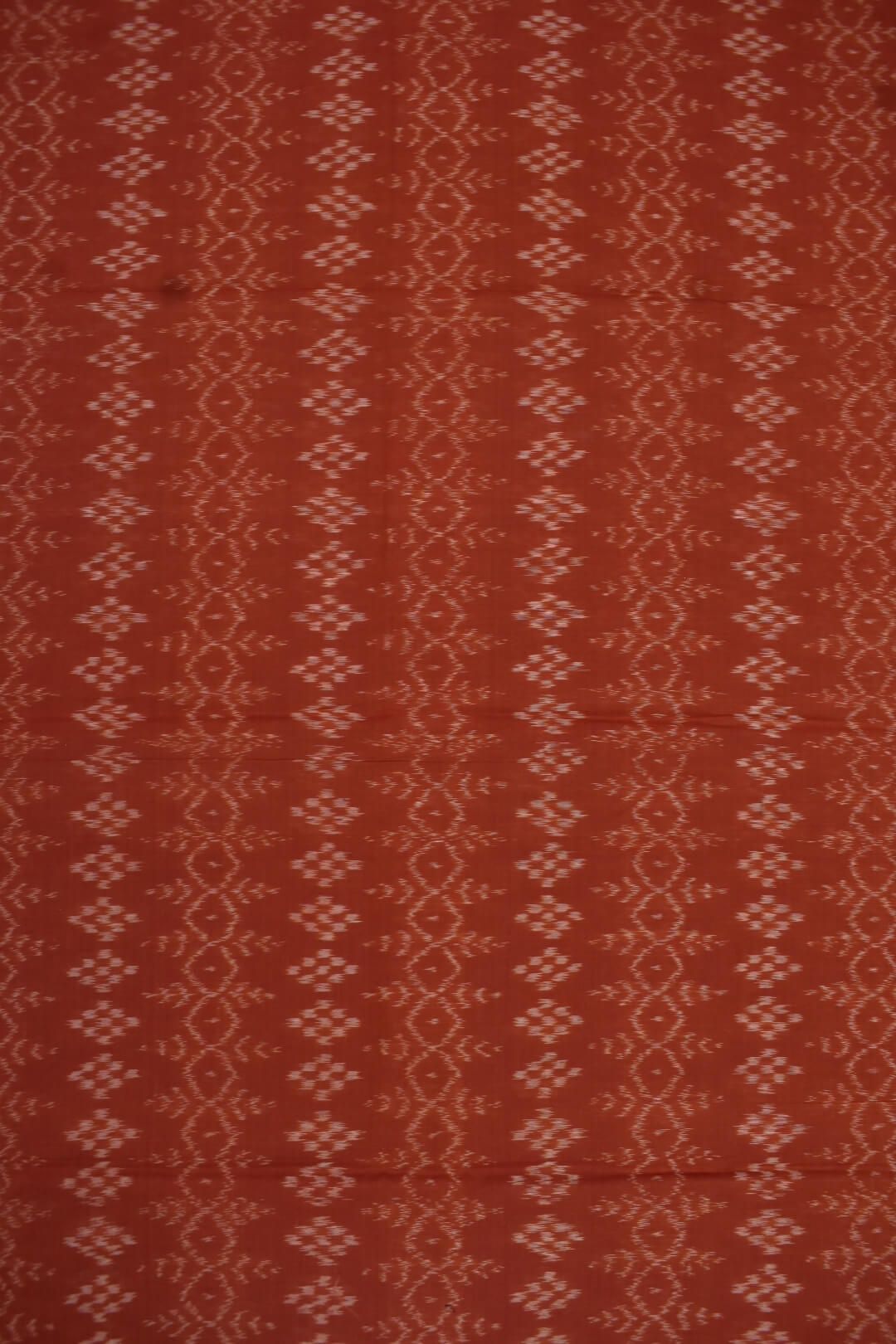 Orange Colour Sambalpuri Handloom Cotton Dress Material - Image 5