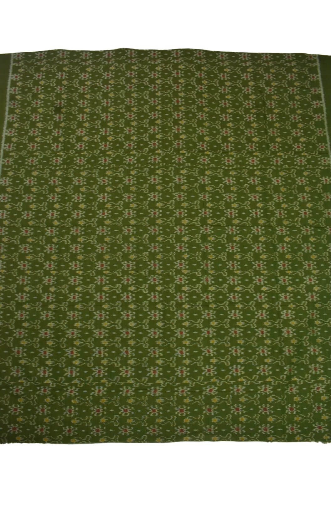 Green Colour Sambalpuri Handloom Cotton Dress Material - Image 4