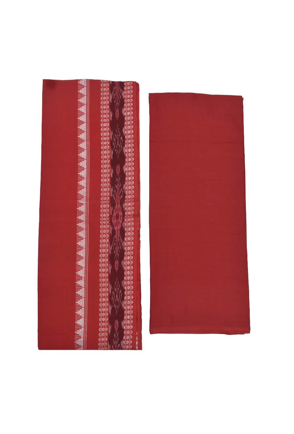 Green Colour Sambalpuri Handloom Cotton Dress Material - Image 2