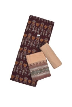 Maroon Colour Sambalpuri Handloom Cotton Dress Material