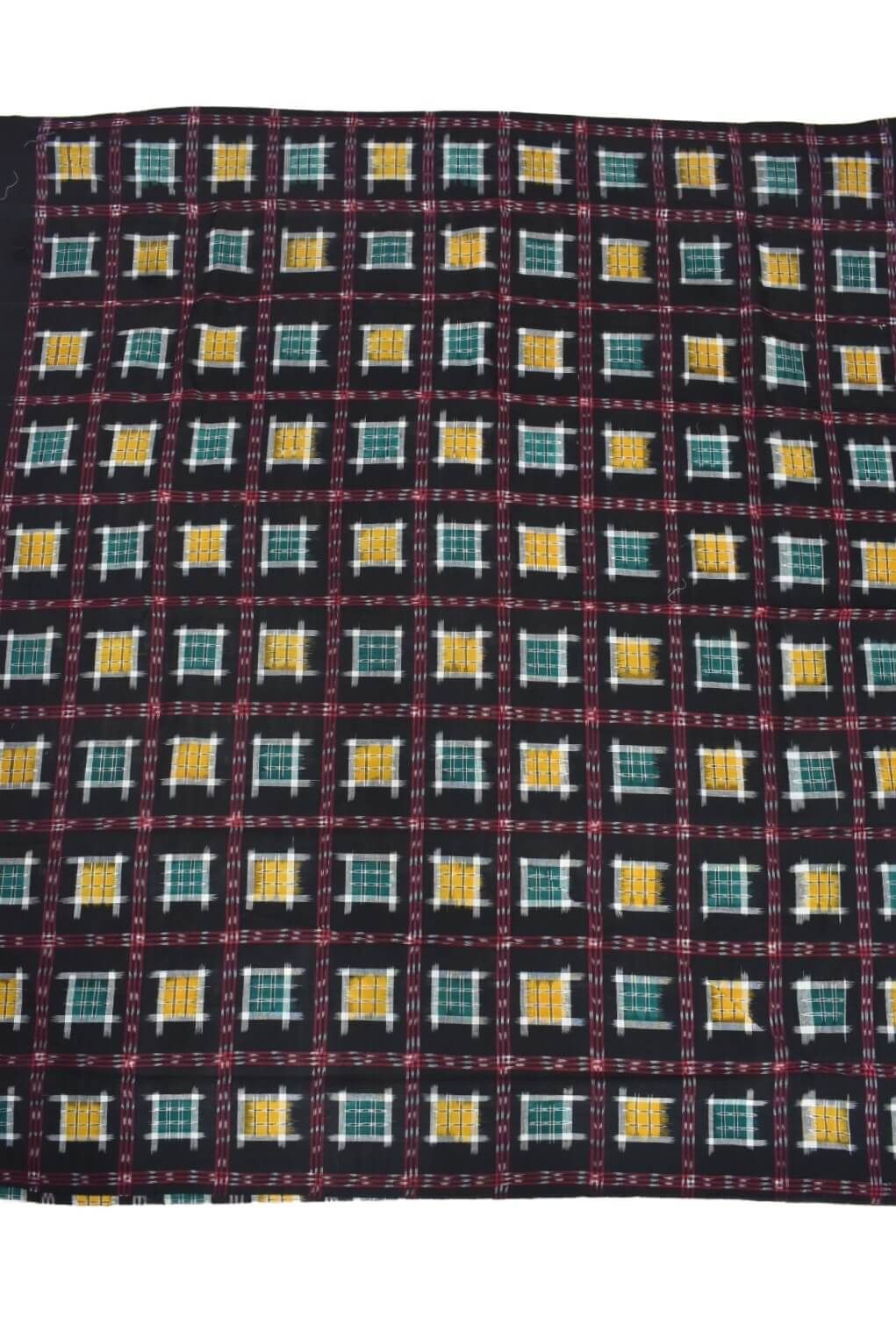 Black Colour Sambalpuri Handloom Cotton Dress Material - Image 4