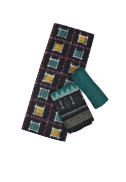 Black Colour Sambalpuri Handloom Cotton Dress Material