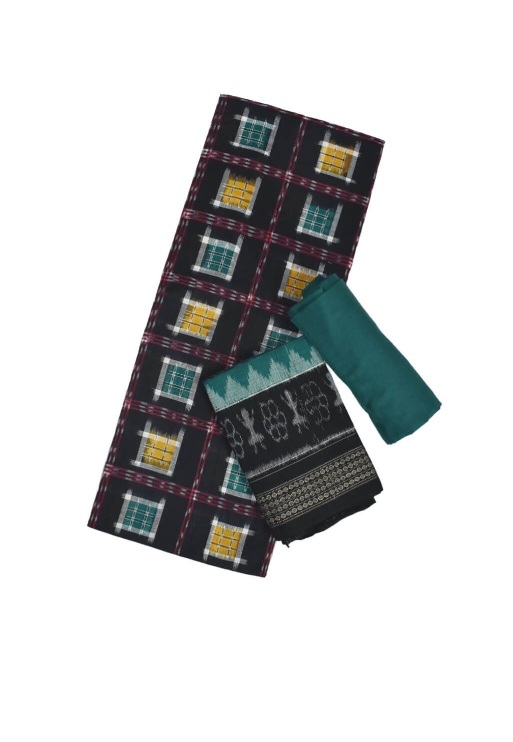 Black Colour Sambalpuri Handloom Cotton Dress Material